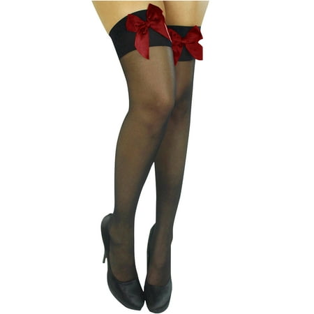 

UTTOASFAY Women Socks Clearance Ladies Satin Bow Cute Sexy Legs Long Tube Transparent High Thigh Stocking Flash Picks