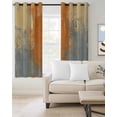 thumbnail image 2 of Burnt Orange Cement Gray Blackout Curtains for Bedroom/Living Room, Thermal Insulated Kitchen Curtains, Modern Abstract Art Orange Grommet Darkening Window Treatment Drapes 27.5"x39"x2, 2 of 8