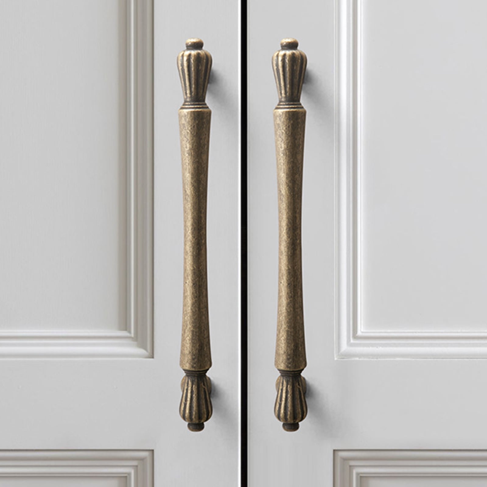 BIBABLYKE Pack Of 4 Antique Brass Cabinet Pull Vintage French Style Handles Multiple Type for Option for Kitchen & Bathroom