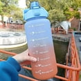 thumbnail image 4 of Botella de agua deportiva de gran capacidad para exteriores, 2L, taza de plástico creativa, cubierta de rebote, taza de paja a prueba de fugas con marcador de tiempo, 4 of 5