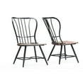 thumbnail image 6 of Baxton Studio Longford "Dark-Walnut" Wood and White Metal Dining Arm Chair (Set of 2), 6 of 10