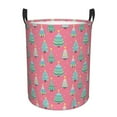 Cauagu Pastel Christmas Trees on Pink for Laundry Basket,Collapsible