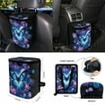 thumbnail image 4 of Renewold Butterfly Flower Car Seat Covers Front Rear Full Set with Steering Wheel Rearview Mirror Cover Seat Belt Pads Coasters Trash Bin Hanging Storage Bag Coasters Key Ring, 15 PCS, Blue Purple, 4 of 7