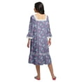 thumbnail image 3 of Moomaya WoMen's Printed Long Sleeve Square Neck Cotton Sleepwear Gown, 3 of 6