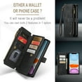 thumbnail image 6 of for iPhone 11 Case, Wallet Case with Card Holder Kickstand Magnetic Zipper Pocket Lanyard Strap Wristlet,Leather Flip Case Wallet for iPhone 11, Black, 6 of 10