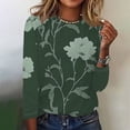 thumbnail image 2 of YUGYXL Tie Dye Long Sleeve Shirts for Women Ladies Tunics Comfy Pullover Fall Lightweight Blouse Holiday Top Army Green XXL, 2 of 4