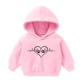 thumbnail image 2 of Pretxorve Kids Boys Girls Long Sleeve Graphic Tee Heart Line Print Fleece Lined Hooded Shirts for Fall 1-8Y, 2 of 3