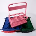 thumbnail image 6 of opvise Wine Bottle Rack 6 Pack Foldable Reusable Shatterproof Portable KTV Handheld Beer Rack for Bar Pink, 6 of 8