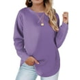 thumbnail image 3 of Fantaslook Plus Size Sweatshirts for Women Crewneck Casual Tunic Tops Long Sleeve Shirts, 3 of 8