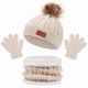 thumbnail image 3 of Baby Winter Hat Scarf Gloves Set Knitted Fur Ball Kids Beanie Baby Cap for Girls Boys Accessories Infant Bonnet Toddler Hat 1-5Y, 3 of 4