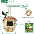 thumbnail image 3 of Birdhouse for Outside Hanging Humming Bird House, Hummingbird Nesting Houses for Outdoors with Rope, Cozy Wild Bird Hut/Nest for Audubon Finch Canary Song Sparrow, 2 Pack (Hut Shape), 3 of 7