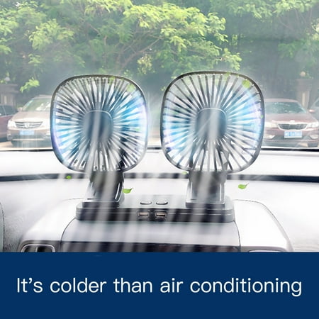 

Double Head Car Electric Fan Electric Usb Charging Mini 360 Degree Small Fan