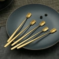 thumbnail image 4 of Dsscvnef Stainless Steel Spoon Tableware Titanium Gold Coffee Stirring Small Round Spoon for Kitchen Dining Bar, 4 of 7