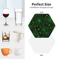 thumbnail image 6 of Naloa Green Bright Web with Spiders Leather Coasters for Drinks, Durable Drink Coasters 4 Set for Tabletop Protection, Luxurious Home Décor and Housewarming Gift ( {designName})Hexagon, 6 of 6