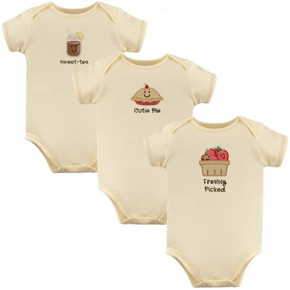 Touched by Nature Organic Cotton Bodysuits 3pk, Strawberries, 0-3 Months