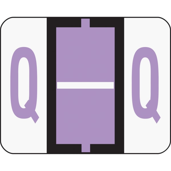 Smead 67087 A-Z Color-Coded Bar-Style End Tab Labels, Letter Q, Lavender, 500/Roll - image 3 of 3