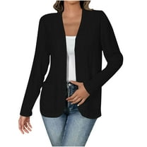Ruimatai Women's Long Sleeve Cardigan Casual Blouse With Pocket Soft Comfortable Lightweight Fashion Open Front Tops For Daily Wear Work Outfit