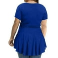thumbnail image 3 of OSFVNOXV Plus Size Peplum Tops for Women,Mother's Day Gifts,Loose Fit Ruffle Tunic Tops,Solid Color Short Sleeve V-Neck Blouse ,Sizes XL-5XL, 3 of 5
