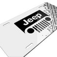 thumbnail image 2 of Jeep Grill Logo on Off-Road Tire Mark Graphic White Special Aluminum Metal License Plate, 2 of 4
