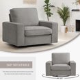 thumbnail image 5 of INGALIK Swivel Accent Chair, 40.2"W Oversize Chenille Accent Armchair with Storage Bag, Modern Comfortable Chair for Living Room, Bedroom, Light Gray, 5 of 10