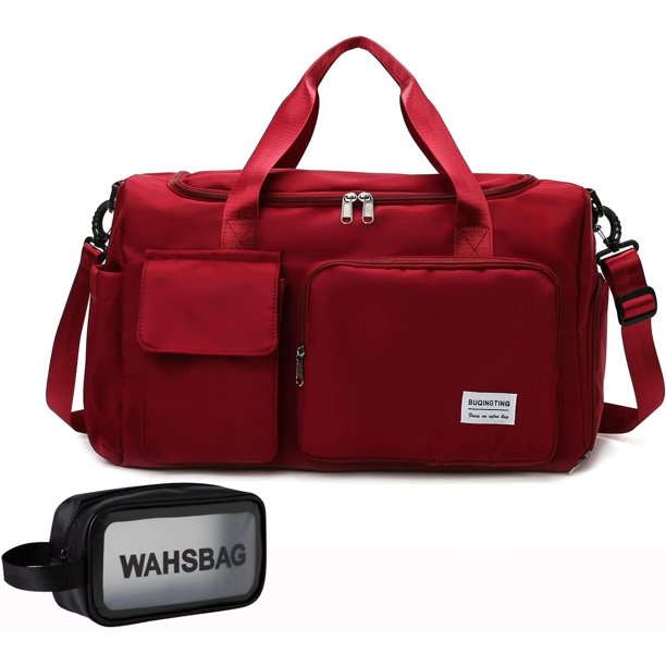 Small Gym Bag for Women, Waterproof Travel Duffle Bag Carry On Weekender Bag with Shoe
