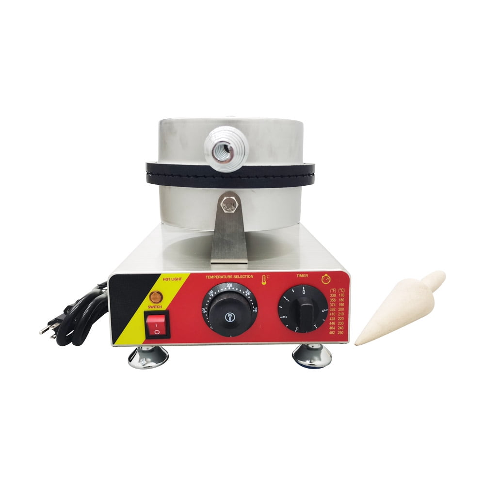 TECHTONGDA Ice Cream Cone Maker Machine Single Station Waffle Baker Maker Nonstick Commercial 1KW