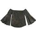 thumbnail image 2 of Bar Iii Womens Foil Shimmer Off The Shoulder Blouse, 2 of 2