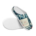 thumbnail image 3 of Xecao France and Paris Print Cotton Slippers Fuzzy Warm Cozy Slippers Non Slip House Slippers For Indoor Outdoor Cotton Slippers House Slippers-13, 3 of 7