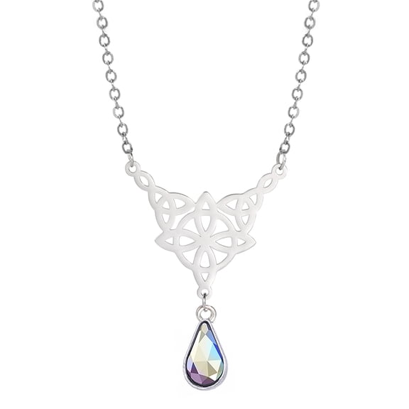 EUEAVAN Celtics Knot Pendant Necklace Pearl Crystal Rhinestone Chain Choker Necklaces