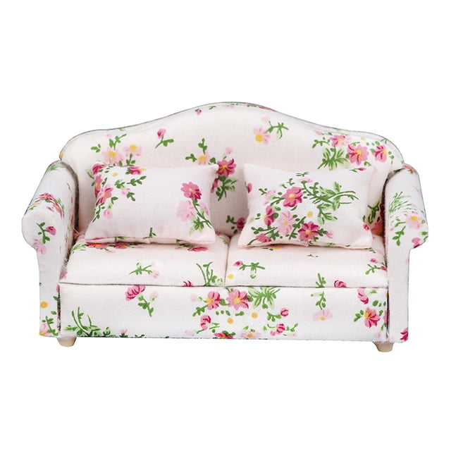 Casa de Hecha Sofá en Miniatura de Imaginación de La Accesorios Casa de Accesorios Juguete para para BJ asiento doble Baoblaze Casa de muñecas en miniatura