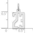 thumbnail image 2 of Argent Sterling Rhodié Petit Charme Allongé Numéro 23 QES23 (20mm x 8mm), 2 of 2