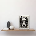 thumbnail image 2 of Cute Border Collie Face Portrait Ink Line Drawing Black White Monochrome Artwork Framed Wall Art Print A4, 2 of 4