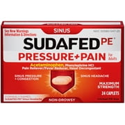 SUDAFED PE Pressure + Pain Maximum Strength Caplets for Adults 24 ea