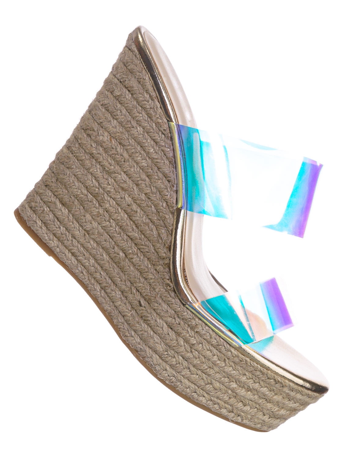 Iridescent PVC Slide In Shoes 