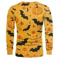 thumbnail image 6 of Domuza Men's Halloween Shirt Horror Novelty Print Long Sleeve Loose Fit Henley T-Shirt Comfy Lightweight Casual Button Up Blouse for Halloween Party Saffron XXL, 6 of 6