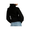 thumbnail image 2 of Elan Womens Ribbed Front Cut-Out Turtleneck Sweater, 2 of 2