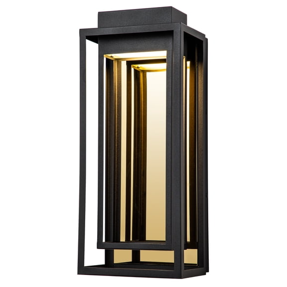 Black Gold Outdoor Led Wall Sconce, 9 Watt Integrated Led, with No Glass