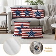 thumbnail image 6 of Independence Day Pillow Covers 2 Pack Pentagram American Flag Pillowcase Waterproof Outdoor Throw Pillow Cover for Patio Balcony Rectangular Cushion 20”x12”, 6 of 9