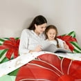 thumbnail image 5 of Feelyou Red Xmas Bowknot Queen Comforter Set, Christmas Gifts Bedding Sets, Green Geometric Stripes Reversible Bedding Comforter Set, Luxury Bedroom Decor,3 Pieces, 5 of 8