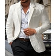 thumbnail image 2 of Mens Floral Suit Jacket Jacquard Paisley Luxury One Button Slim Fitted Business Wedding Tuxedo Suit Blazer Dress Jacket with Pocket Beige, 2 of 8