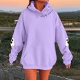 thumbnail image 2 of XIAONU Womens Hoodies Halloween Ghost Letter Print Drawstring Hooded Sweatshirt Long Sleeve Pocket Pullover Hoodie, 2 of 4