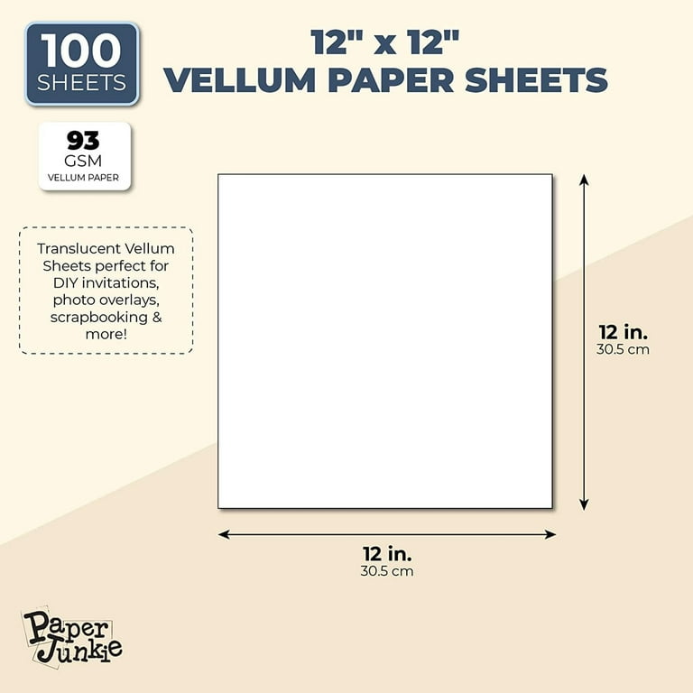 100 Sheets Printable Translucent Vellum Paper, Tracing Paper For  Invitation, Sketching, 93gsm (8.5 X 11 In)