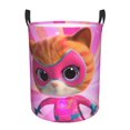 thumbnail image 1 of Cesto para ropa sucia SuperKitties, cesta de almacenamiento circular plegable impermeable con asa, cesta organizadora de juguetes para ropa sucia, decoración para dormitorio y baño, tamaño mediano, 1 of 8