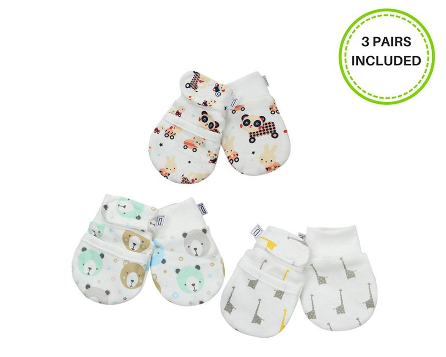 14 Pairs Newborn Baby Mittens Soft Cotton No Scratch Mittens Infant Toddler Gloves for 0-6 Months Baby Boys Girls 