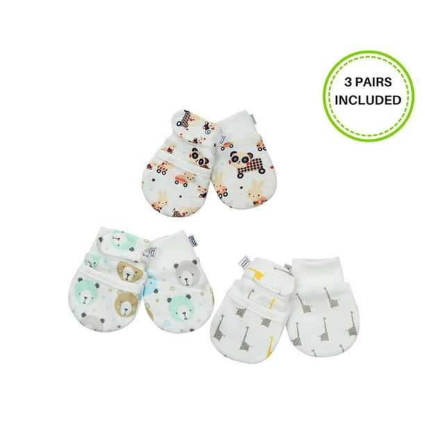 Darlyng Co Anti Scratch Newborn Baby Mittens 0 6 Months 3 Pairs Walmart Com Walmart Com