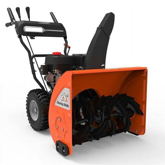 YARD FORCE 26" Dual-Stage Gas Snow Blower, 208cc Briggs & Stratton Engine, Electric Start, Heated Grips, 6 Speeds, 40-ft