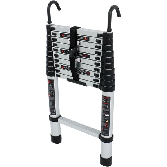 findmall 10.5FT Telescoping Ladder With Hooks Extension Folding Ladders