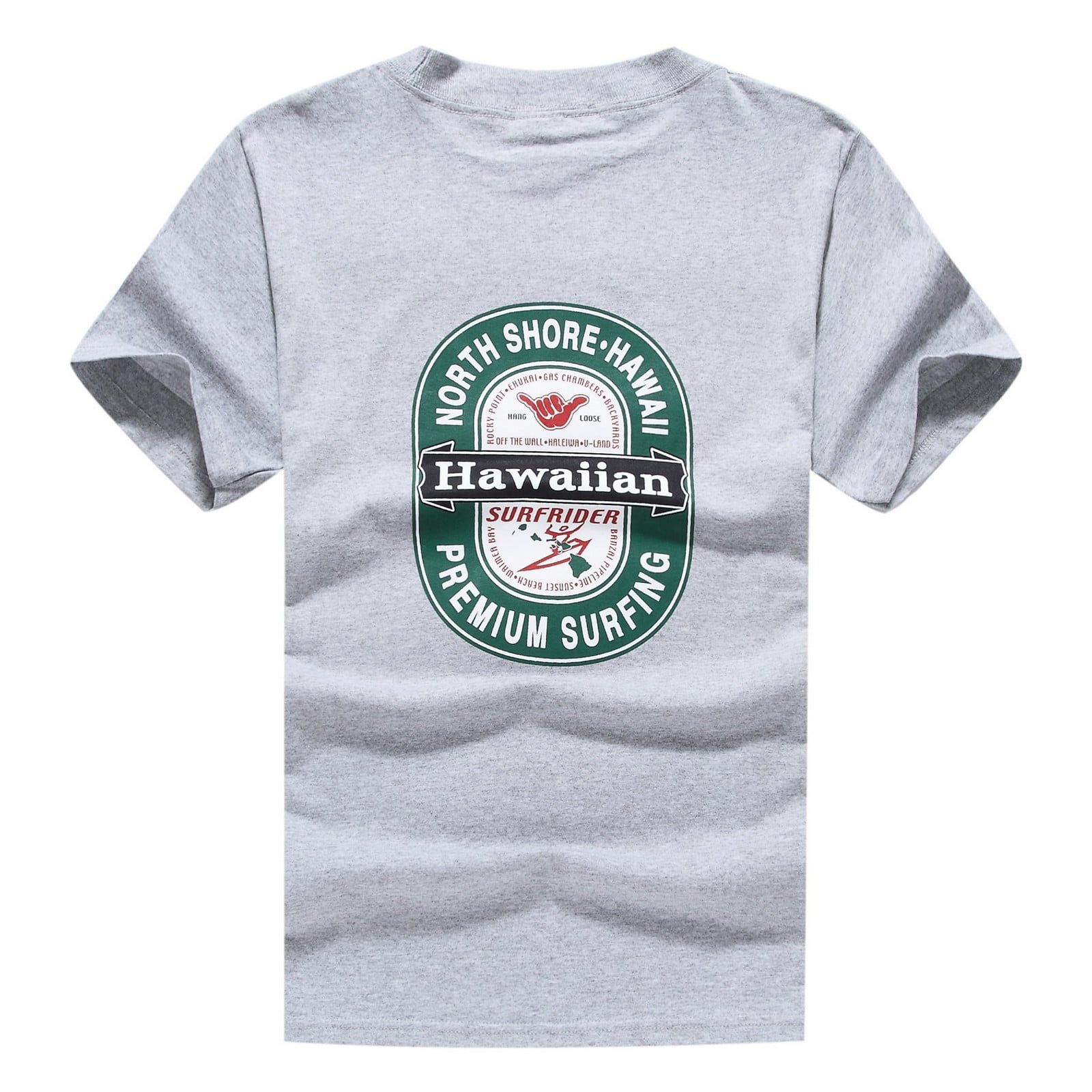 Men's Hawaii Hawaii Beer Hang Loose Print Crew Neck T Shirt