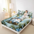 thumbnail image 4 of Feelyou Cartoon Cute Gnome Bed Sheets for Kids, Blue Flower Floral King Sheets, St. Patrick's Day Sheet Set, Super Cozy Room Decor, 4 Pieces, 4 of 7