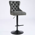 thumbnail image 3 of DUOSONG A&A Furniture,Aged And Retro Pu Swivel Barstools Adjusatble Seat Height From 26-33 Inch, Modern Bar Stools With Backs Comfortable Tufted For Home Pub And Kitchen Island (Black,Set Of 2) Black, 3 of 11